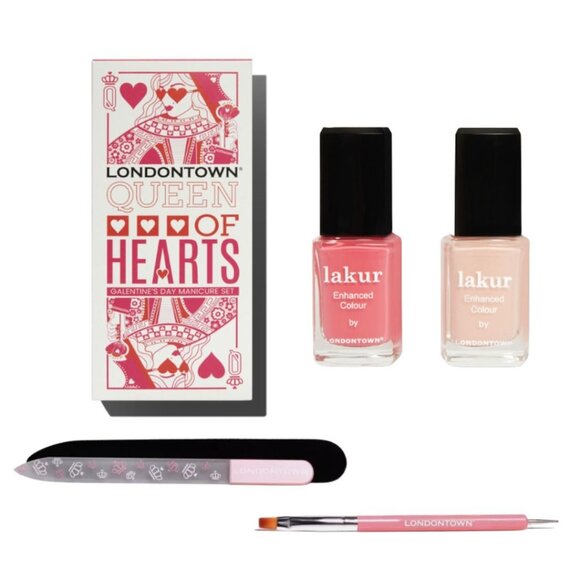 Londontown Queen of Hearts Galentine’s Day Manicure Set Pink Lakur Nail Polish